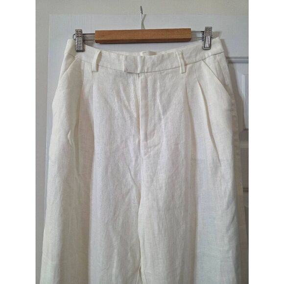 Electric Rose White Linen Trousers M NWOT - Picture 3 of 8